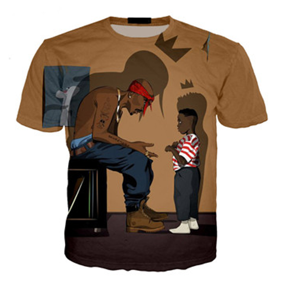 

popular singer rapper tupac 2pac t shirt men women funny 3d print summer short sleeve o neck crewneck casual a159, White;black