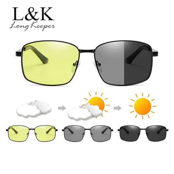 

night vision sunglasses men polarized pchromic anti blue light chameleon eyewear car driving glasses uv400 driver goggles, White;black