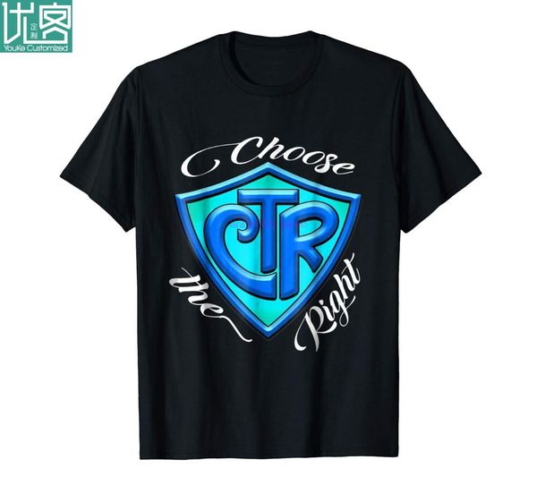 

brand men shirt ctr choose the right lds mormon logo light blue, White;black