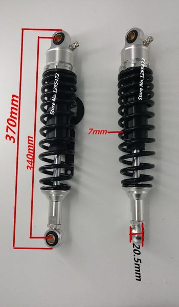 

2pcs universal 340mm motorcycle 7mm spring nitrogen rear absorber suspension for yamaha black & silver