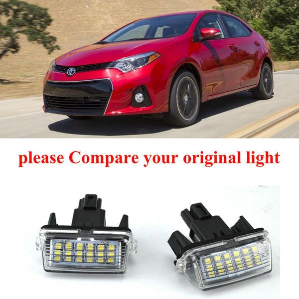 

2 bulbs xenon white led license number plate lights for levin corolla 14-16 error canbus