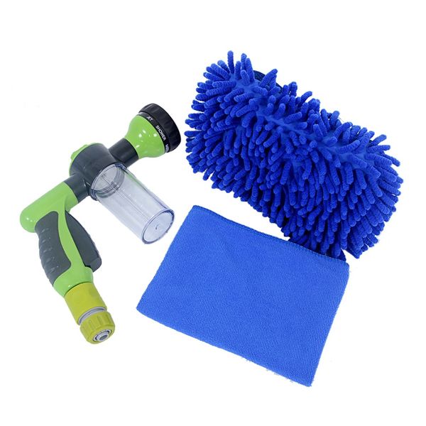 

salbeitech car high pressure foam water gun + connector + car wash gloves+ cleaning washing cloth wash sponge