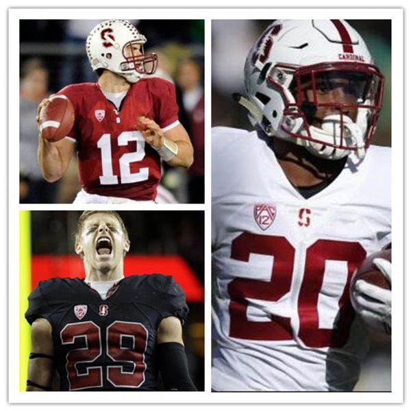 

custom 5 troy walters stanford cardinal 12 john brodie 12 andrew luck any name any number mens women youth college football jersey, Black;red