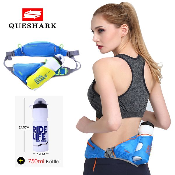 

reflective waist pack running bag+750ml water bottle marathon jogging walking fanny waist belt climbing fishing hiking sport bag