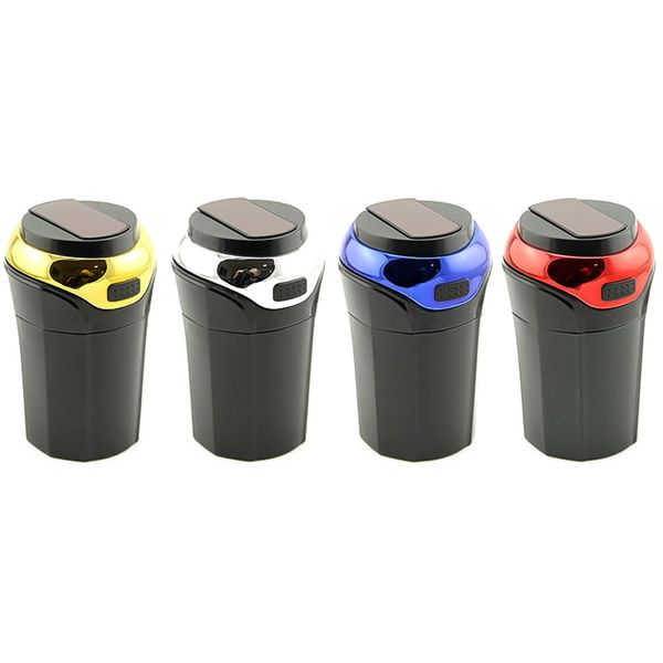 

3 in 1 rechargeable car led ashtray car trash can removable cigarette lighter led light for cup holder