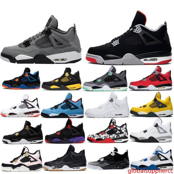 

2019 4 cool grey what the 4s bred basketball shoes white cement pure money men black cat toro bravo royalty motorsports sports sneaker