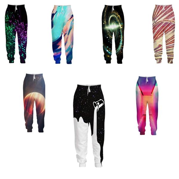

colorful graffiti patterned 3d printed trouser s-5xl full length optical illusion drawstring colorful casual sports sweatpants, Black