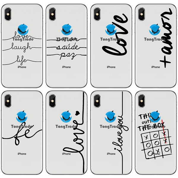 

[tongtrade] soft silicone tpu case for iphone 11 pro max x xs 8 7 6s 6p 5s 5p xiaomi 10 simple english words letters lovers sweetheart case