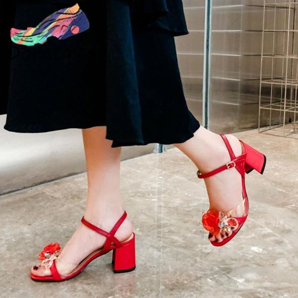 

doratasia genuine leather dating shoes high heels summer bridal sandals women shallow flower sandals, Black