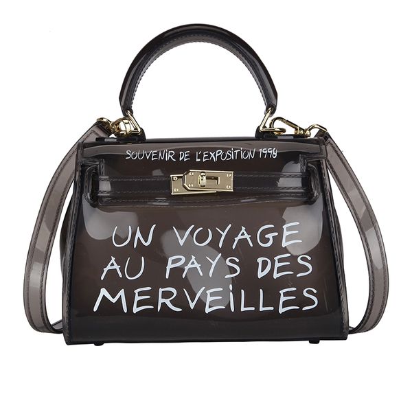 

women transparent candy color letter shoulder bag 2020 new fashion jelly packet female portable messenger bag bolsa feminina