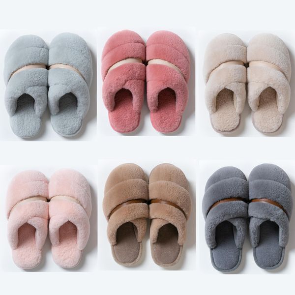 

non-brand winter women men slipper fur flip flops sandals indoor keep warm home shoes rubber flat sandals 37-45 style 8