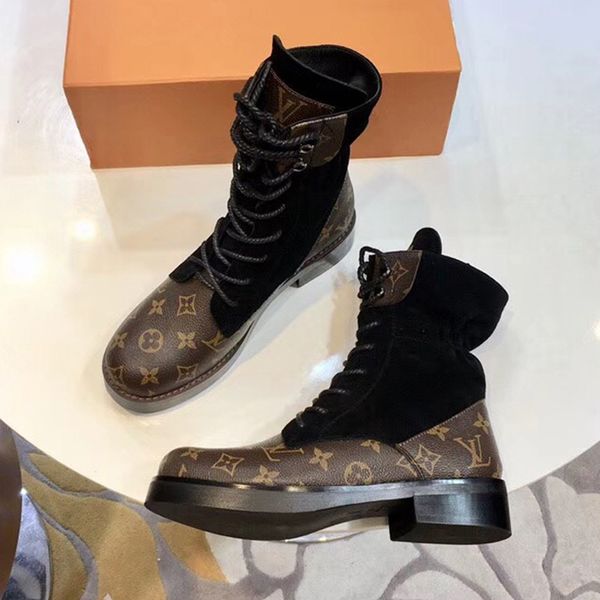 

luxury women winter boots and fashion high heel ankle boots with martin shoes genuine leather printing ankle boots size 35-42