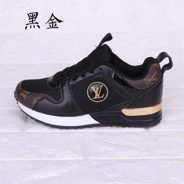 

2019 chain reaction luxury de igner hoe men women neaker runner now leopard black white uede leather hoe 13 loui 13 vuitton 36 44, Black;brown