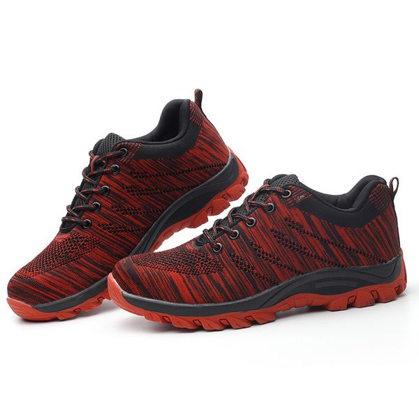 

new men safety shoes boots men steel toe indestructible sneakers lightweight breathable work footwear protective boots, Black