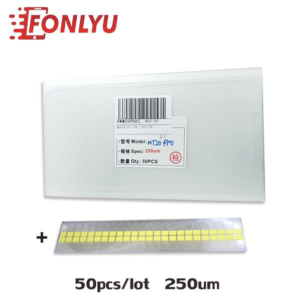 

50pcs/lot 250um oca optical clear adhesive for huawei mate 20 pro 20 lite oca glue touch glass lens film with easy tear sticker
