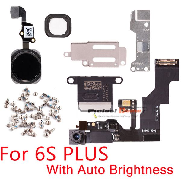 

1set для iphone 6 6s plus home button прогибается + передняя камера датчик proximity + наушник + полные винты + наушника металлического ремо