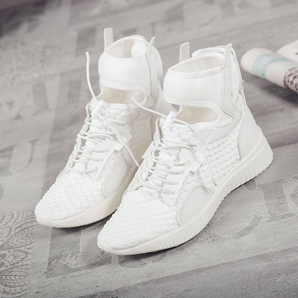

women casual shoes breathable trainers sneakers women hip-hop flats air mesh platform high sneakers tenis feminino zapatos, Black