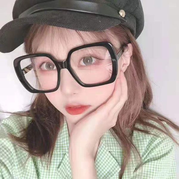 

light computer radiation protection eyewear big retro woman anti eyestrain clear lens decorative plain glasses, White;black