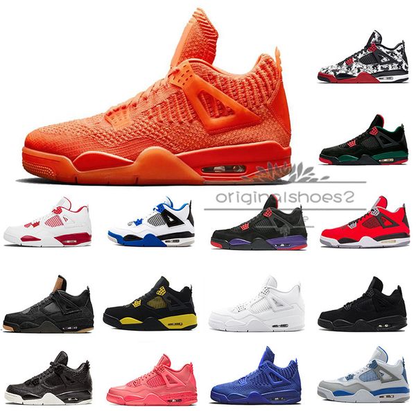 

knit orange royal bule red 4s 4 basketball shoes sneakers mens black jack laser black red white trainers sports sneakers 40-47