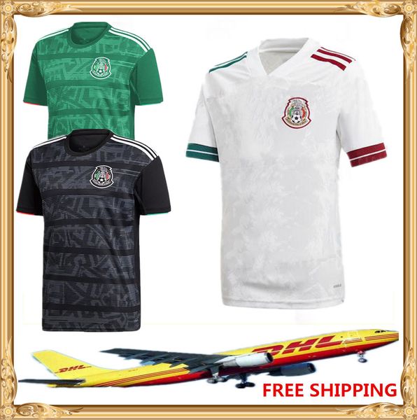 

dhl 2020 mexico soccer jerseys white 2019 mexico away black football shirt size can be mixed batch, Black;yellow