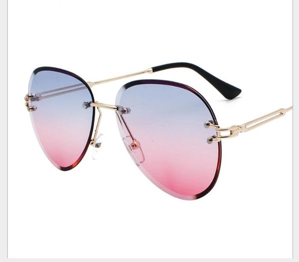 

новые солнцезащитные очки без оправы в оправе коричневого цвета с круглым вырезом и прозрачными солнцезащитными очками для мужчин и женщин, White;black