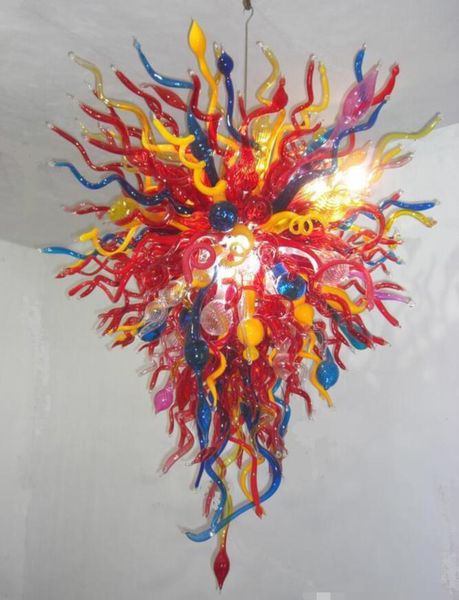 

lamps elegance style 100% handmade blown chandeliers house decor multicolor ac 110v-240v european crystal chandelier for sale