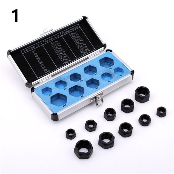 

10 pieces damaged bolt nut screw remover extractor removal set threading tools