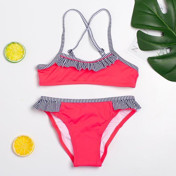 

2019 new arrival girls swimsuit 2~14year girls bikini sets two pieces children swimwear kids bathing suit biquini infantil-st139