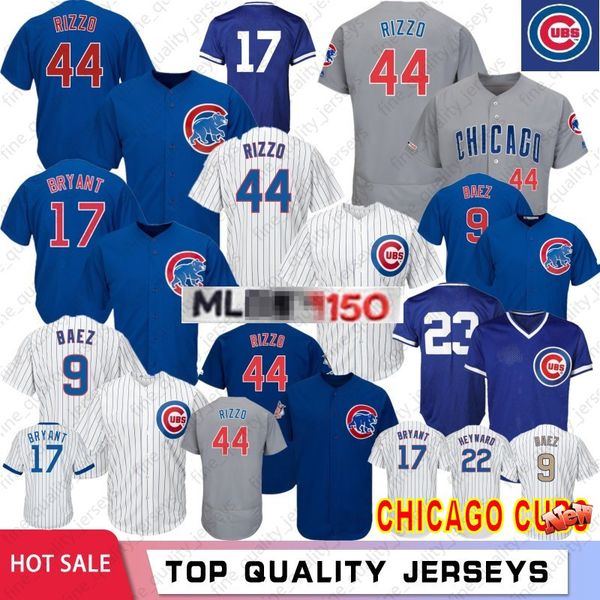 

chicago anthony 44 rizzo cubs #9 javier baez #12 kyle schwarber 17 kris bryant 150th patch baseball jerseys 49 jake 22 heyward 2020, Blue;black