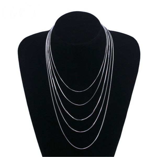 

6sizes available real 925 sterling silver slim round snake chain necklaces women men jewelry /40cm/45cm/50cm/55cm/60cm/65cm h5-1