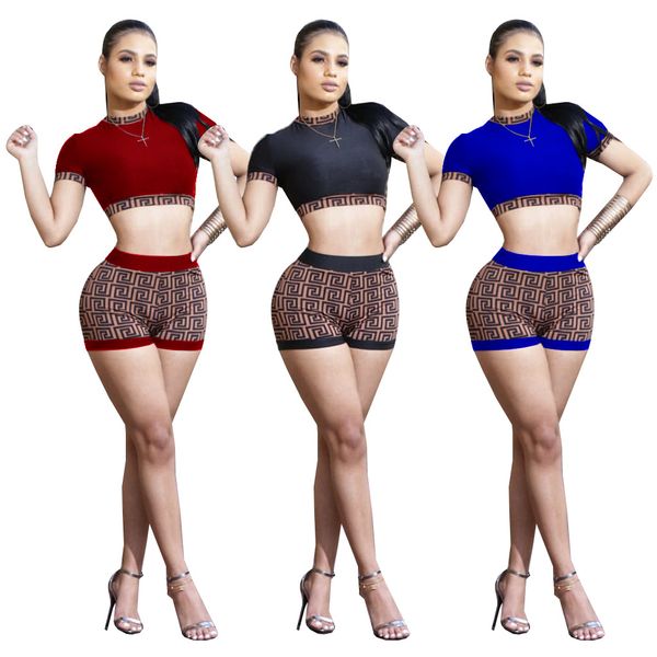 

Women Designer 2pcs Sports Suits Summer Giv Two Piece Shorts Crop Tops Suits Clothing Sets