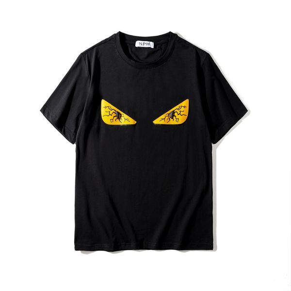 

2019 luxury mens designer t shirt мода глаза печати дизайнер футболка короткие рукава высокого качества мужчины женщины hip hop тис размер s, White;black