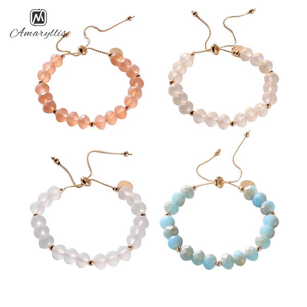 

amaiyllis handmade 8mm glass beads bangle bracelet for women gift chic beaded adjusted wrap lace-up bracelet bangle pulseras, Golden;silver
