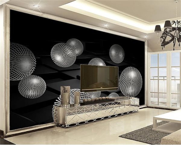 Home Decor 3d Wallpaper Black Square Gold Float Hd 3d Geometry Living Room Bedroom Background Wall Decoration Mural Wall Paper