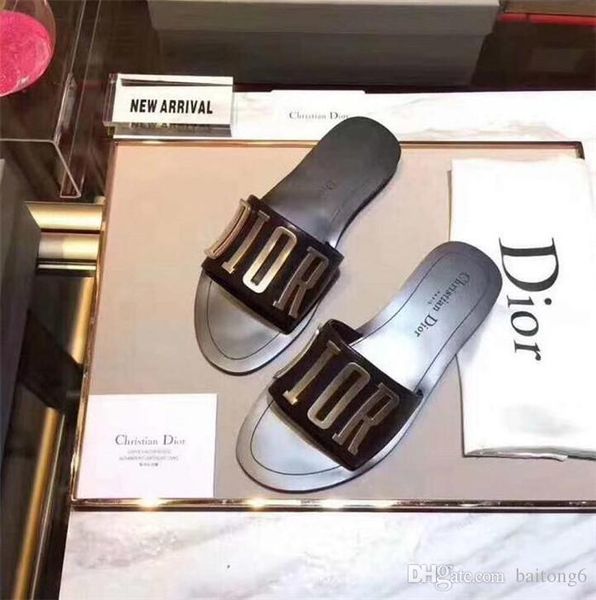 

gbrand wonen sandals toe slippers womens flip-flops fashion outdoor beach causal slide sandals women leather flat slippers size 35-42, Black