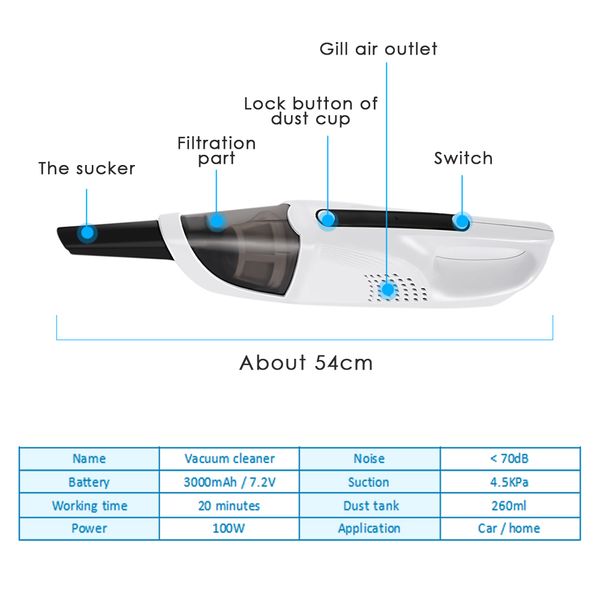 

universal cordless portable vacuum cleaner for car home multifunctional handheld vacuum cleaner usb charging water dust