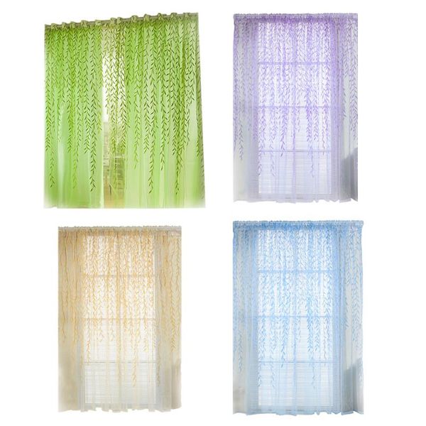 

willow floral print tulle curtains pastoral style for bedroom living room decor hallway window screen balcony home decoration