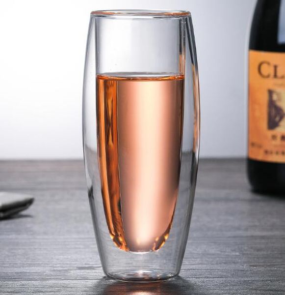 Bicchiere da champagne doppio vetro resistente al calore bicchiere da limone