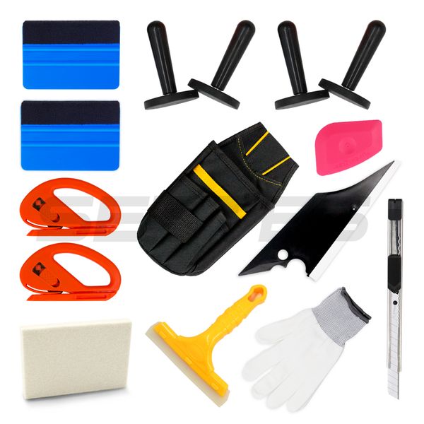

pro car wrap vinyl tools kit scratch-squeegee scraper razor glove magnets