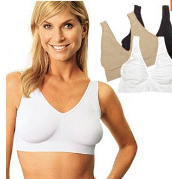 

3 pcs /set 2017 spring women bust bra push up seamless sport bra sleeping running active underwear, White;black