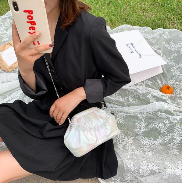 

new style laser cloud bag women small hobos chain bag beach shoulder bags girls new fashion cross