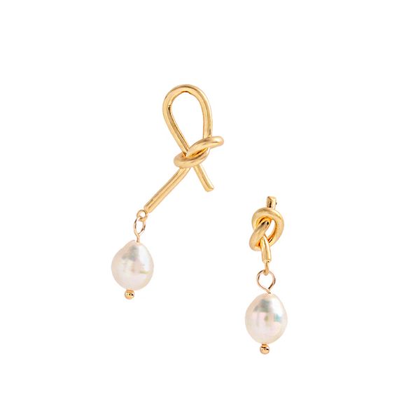 

99 carats,simple,an asymmetric knotted rope,earrings temperament personality,2019 fashion trend,for women ing, Silver