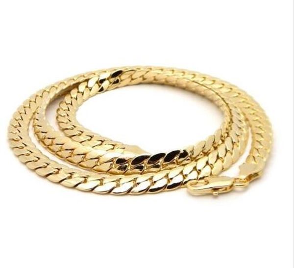 

Mens Miami Cuban link Цепочка 8 мм, позолоченное 14 К, 24 "