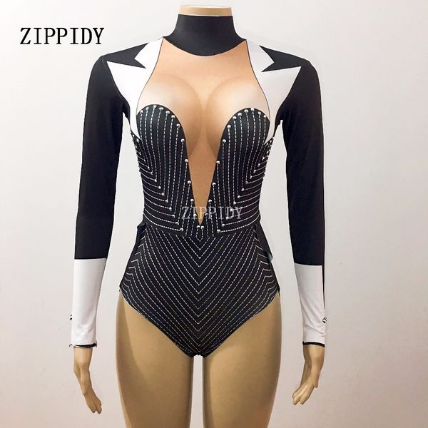 

black stage bodysuit teacher tuxedo costume bling rhinestones leotard outfit party celebrate wear singer performance, Black;red