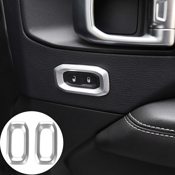 Anneau décoratif de commutateur de verrouillage de porte en argent pour Jeep Wrangler JL 2018, sortie d'usine, accessoires internes automobiles de haute qualité 269q