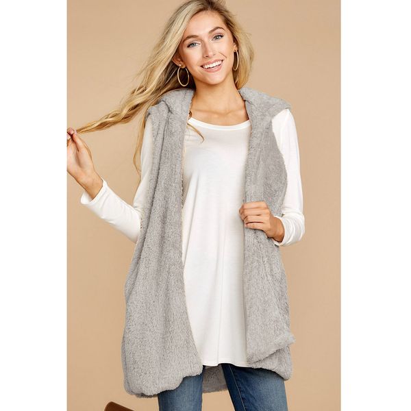 

mediterranean style vest female 2019 spring and summer new hooded sleeveless vest casual wild shirt plush cardigan jacket tide, Black;white
