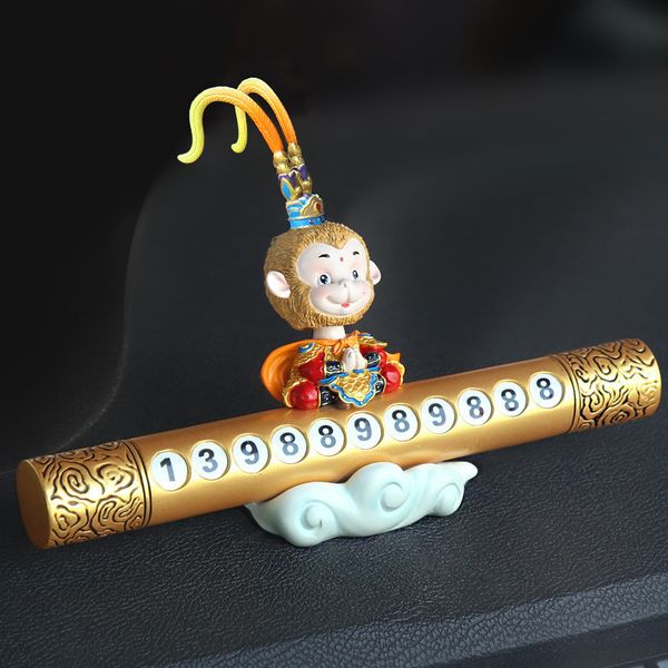 

wholesale] 10pcs car ornaments resin monkey king parking card telephone number plate auto decoration accessories dasheng