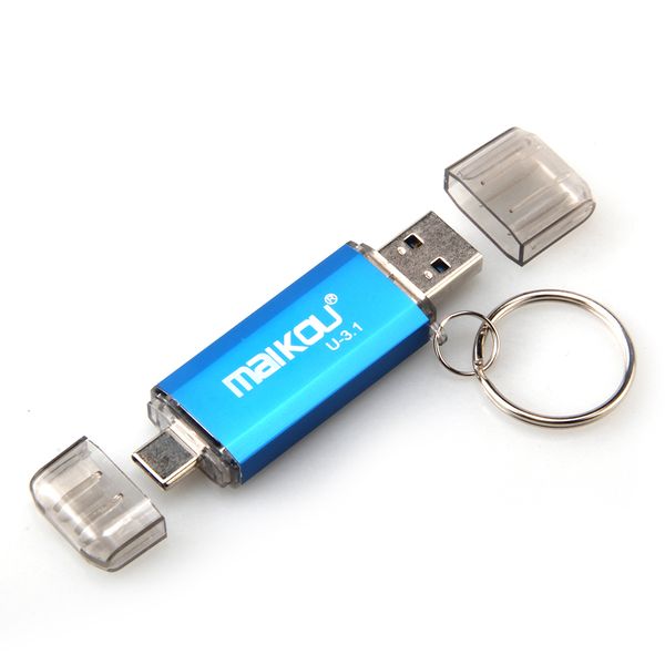 

2 in 1 usb 3.0+ type c otg flash drive memory stick u disk blue