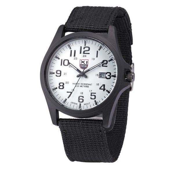 

outdoor mens army sport date analog quartz wrist watch fashion stainless steel men casual male clock wristwatch, Slivery;brown