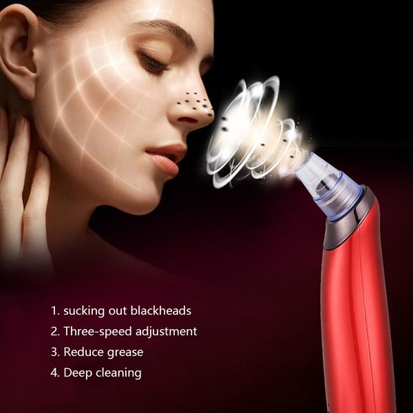 

blackhead remover face deep pore cleaner acne pimple removal vacuum suction with 5 interchangeable silicone beauty heads